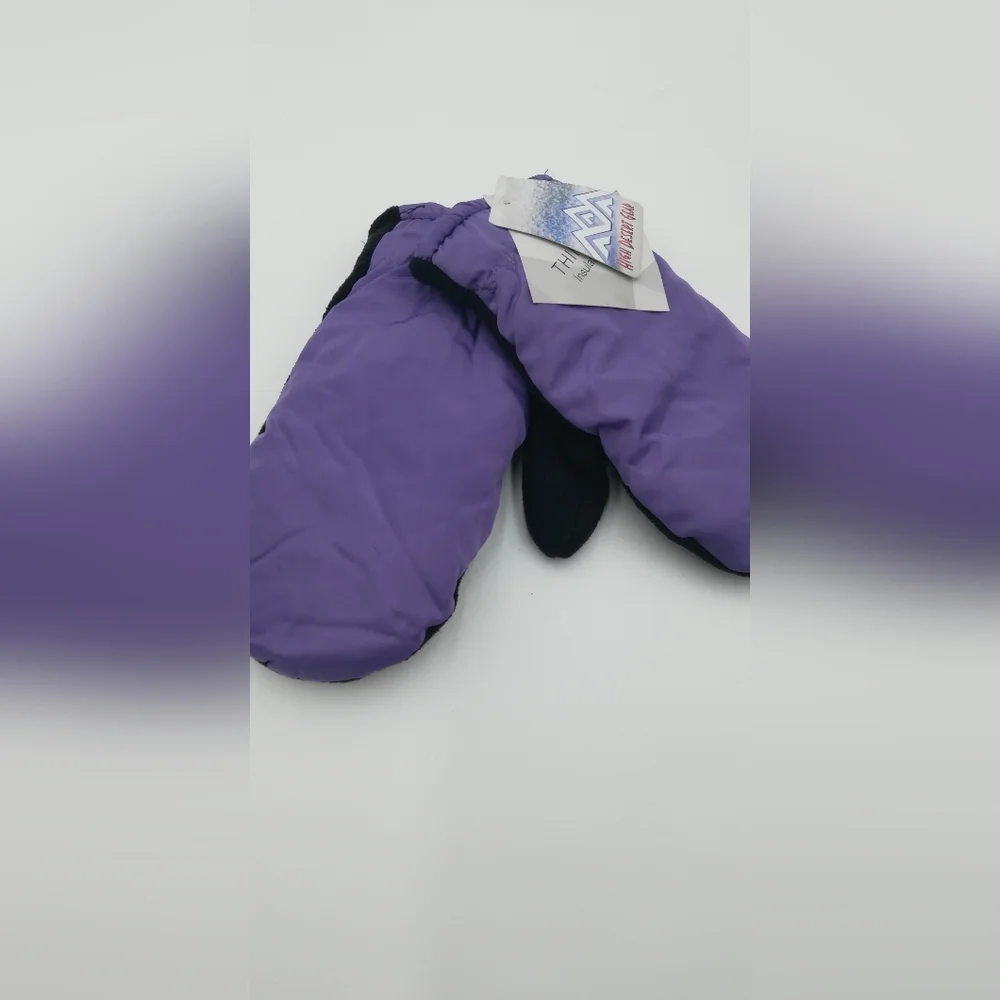Purple and Black Mittens